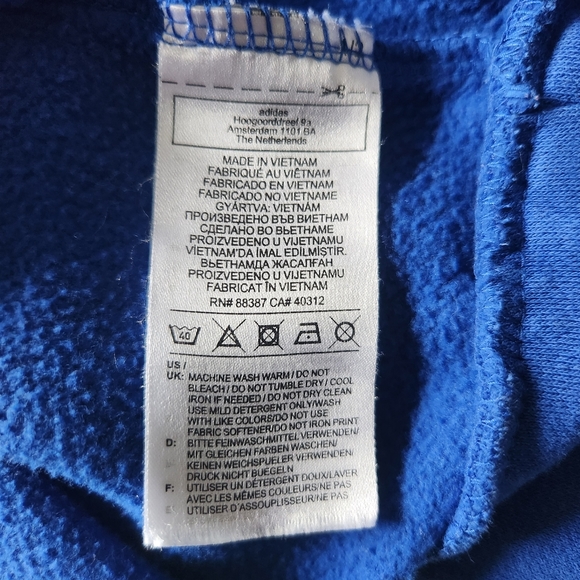 Adidas Men's Essential 3 Stripe Pullover Hoodie, Color: Blue, Size: M - Picture 8 of 9